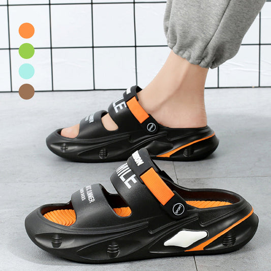 Chunky, padded sandals with a swell-like grip