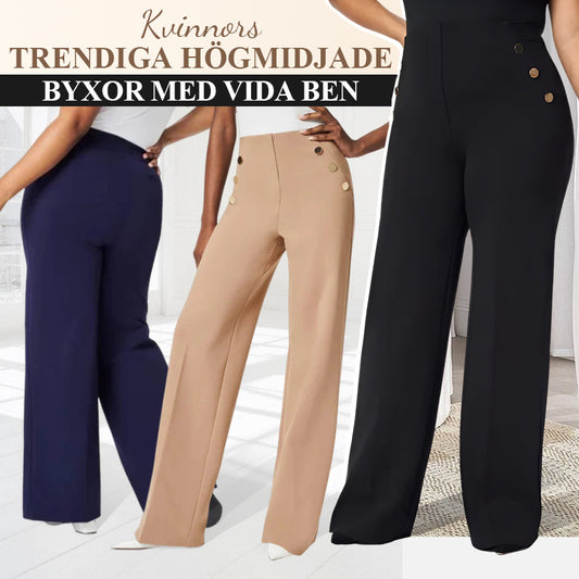 💥Het Rea-49% rabatt💕Damernas Plusstorlek Hög Stretch Hög Midja Vida Ben Byxor