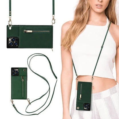 🔥Crossbody plånbok iPhone fodral - med kreditkortshållare