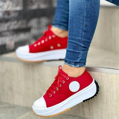 🔥Sneakers med snörning och platåklack för kvinnor