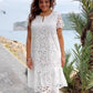 💃2024 NEW Elegant Cutout Flowers Vit klänning för Plus Size Lady