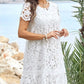 💃2024 NEW Elegant Cutout Flowers Vit klänning för Plus Size Lady