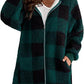 Fleeceoversize-hoodie med dragkedja för kvinnor