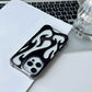 Elektropläterad öppet arbete flammaformad skal för iPhone