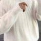 Enfärgad fluffig stickad tröja