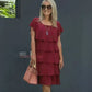 🔥2025 Ny 50% rabatt Hot Sale🔥Casual Wave Cut Ruffle-klänning för kvinnor