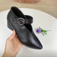 Kvinnors Chunky Heel Spetsiga Tåskor