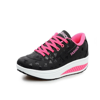 Kvinnors Avslappnade Modemedvetna Andningsbara Sneakers med Tjock Sula