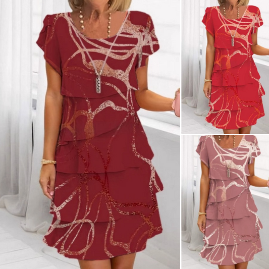 🔥2025 Ny 50% rabatt Hot Sale🔥💕Kvinnors eleganta mode med volangklänning