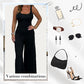 Sexy U Neck Backless Jumpsuit med vida ben för kvinnor