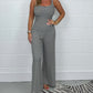 Sexy U Neck Backless Jumpsuit med vida ben för kvinnor