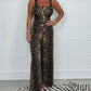 Sexy U Neck Backless Jumpsuit med vida ben för kvinnor