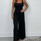 Sexy U Neck Backless Jumpsuit med vida ben för kvinnor