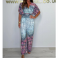 Bohemisk jumpsuit med vida ben och tryck